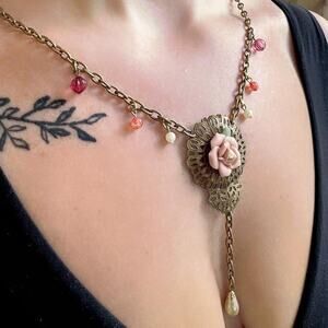 COMING SOON Necklace handmade repurposed material women's osfa